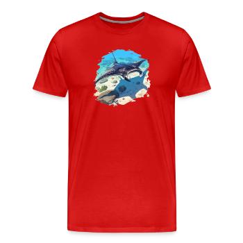 Raies Manta Raies - T-shirt bio Premium Homme - rouge - Devant - Damien (186cm)