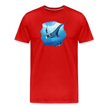 Raies Manta Raies - T-shirt bio Premium Homme - rouge - Devant - Damien (186cm)