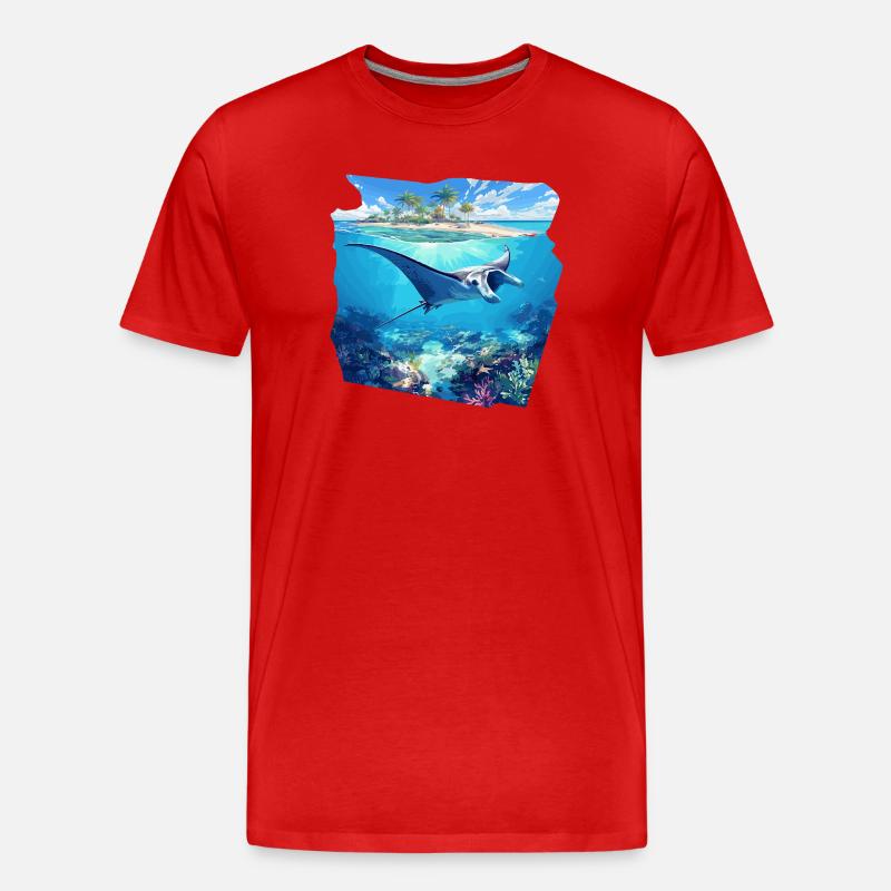 Rays Manta Rays - Men's Premium Organic T-Shirt - red