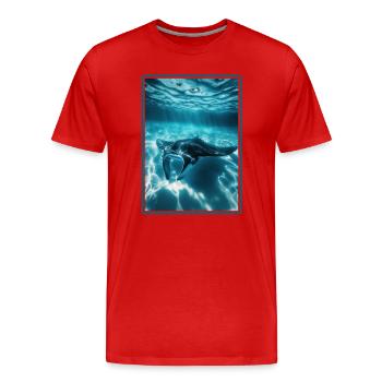 Raies Manta Raies - T-shirt bio Premium Homme - rouge - Devant - Damien (186cm)