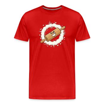 Wütendes Nudelholz Cartoon - Männer Premium Bio T-Shirt - Rot - Vorne - Damien (186cm)