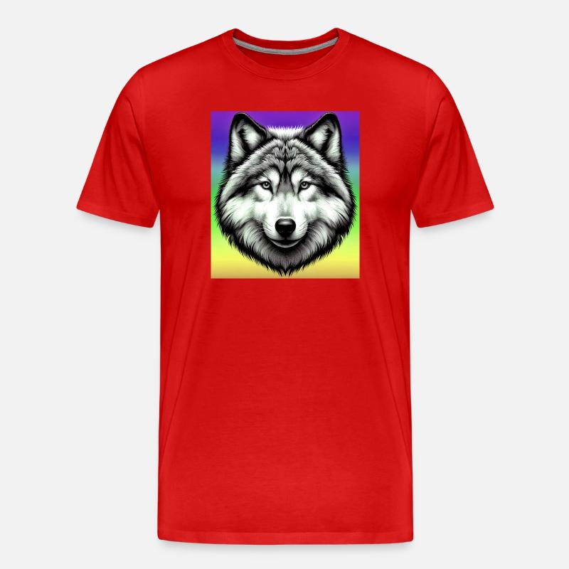 Wolf - Men's Premium Organic T-Shirt - red