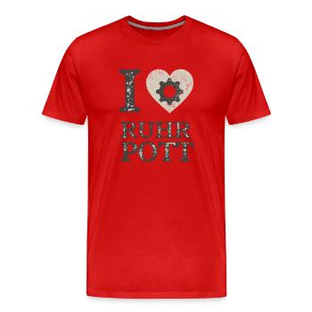 I love Ruhrpott Gear - Men's Premium Organic T-Shirt - red - Front - Damien (186cm)