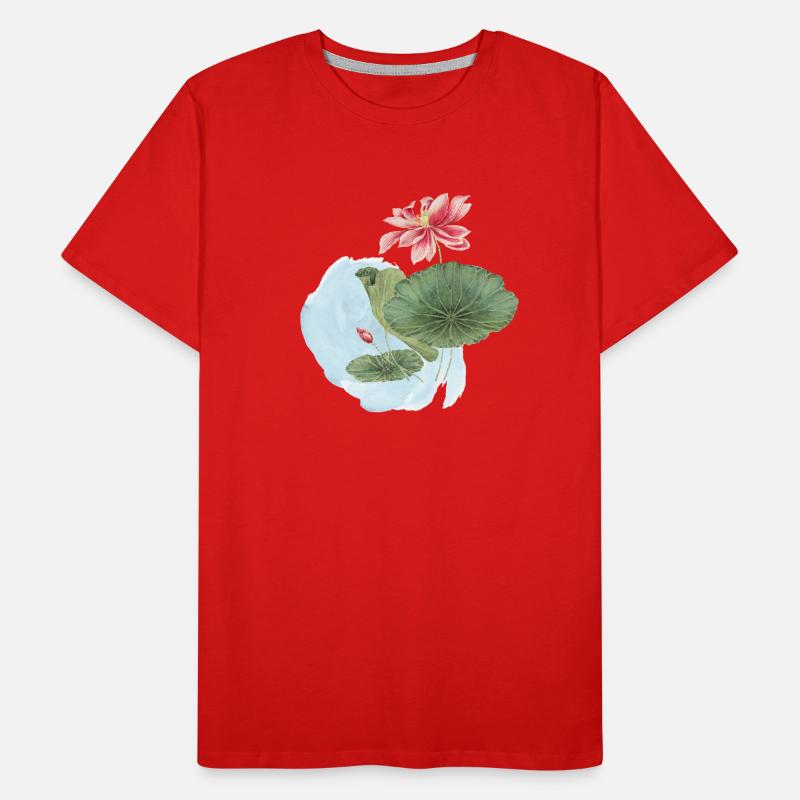 Magie de la Fleur d’Aquarelle en Nénuphar T-shirt bio Premium Homme