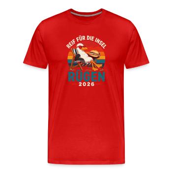 Reif für die Insel Rügen 2026 - Männer Premium Bio T-Shirt - Rot - Vorne - Damien (186cm)