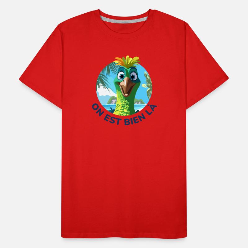 Sommer-Cartoon-Vogel-Humor-Sonne Männer Premium Bio T-Shirt