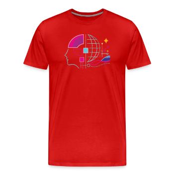 Globale Intelligenz - Männer Premium Bio T-Shirt - Rot - Vorne - Damien (186cm)