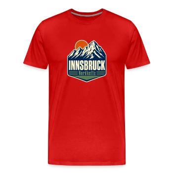 Innsbruck Nordkette Tirol Mountain Travel Souvenir - Männer Premium Bio T-Shirt - Rot - Vorne - Damien (186cm)