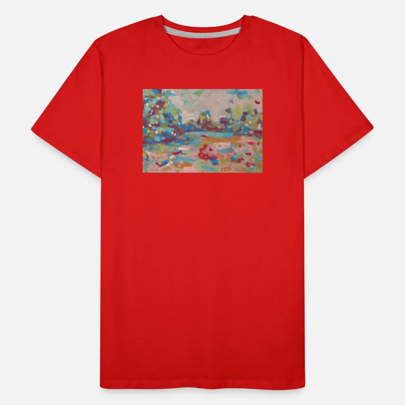 Abstrakte Landschaft aus farbenfrohen Flecken Männer Premium Bio T-Shirt