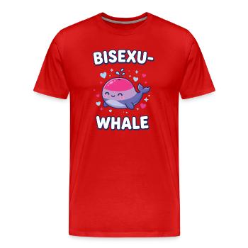 Mois de la fierté LGBT - Bisexuelle whale - T-shirt bio Premium Homme - rouge - Devant - Damien (186cm)
