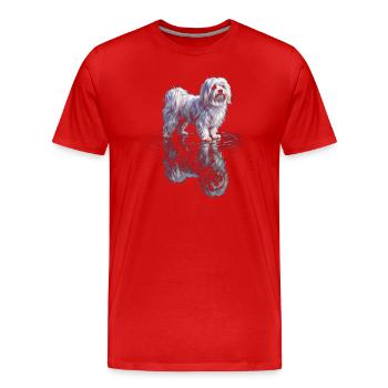 Maltais avec réflexion de l’eau - T-shirt bio Premium Homme - rouge - Devant - Damien (186cm)