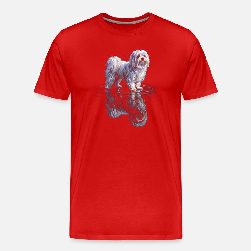 Maltais avec réflexion de l’eau - T-shirt bio Premium Homme - rouge