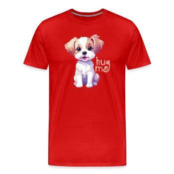 Kuschelhund Welpe Hug Me - Männer Premium Bio T-Shirt - Rot - Vorne - Damien (186cm)