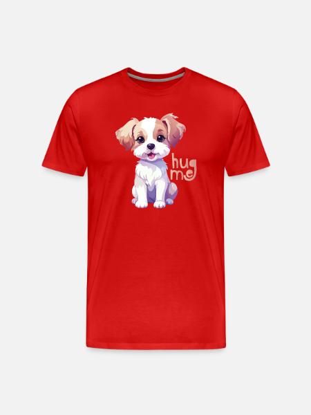 Chiot câlin à mon câlin - T-shirt bio Premium Homme - rouge