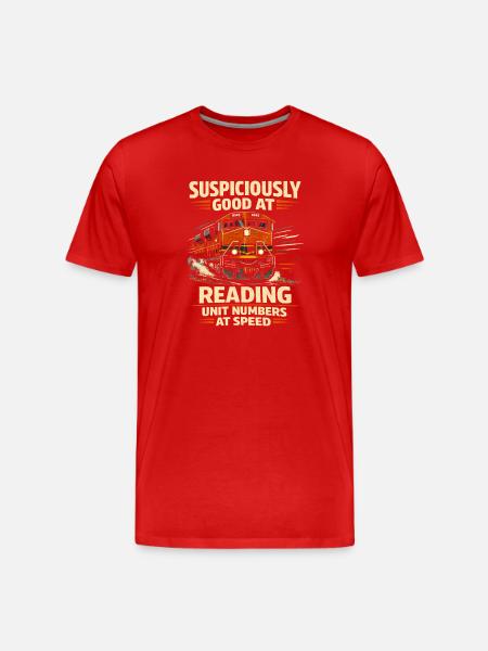 Zugnummern im Tempo | Trainspotting - Männer Premium Bio T-Shirt - Rot