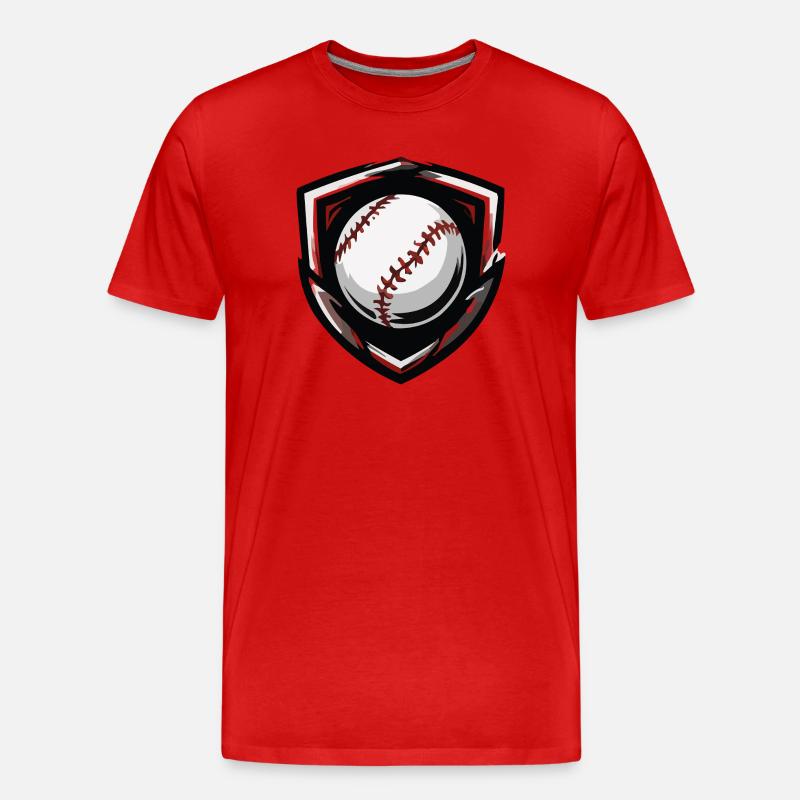 Baseball Shield Ball - Men's Premium Organic T-Shirt - red