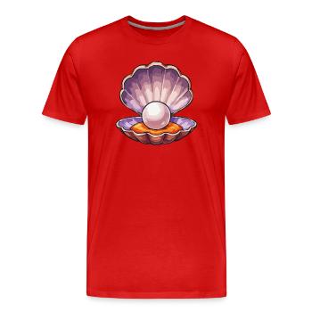 Perle irisée dans la coquille - T-shirt bio Premium Homme - rouge - Devant - Damien (186cm)