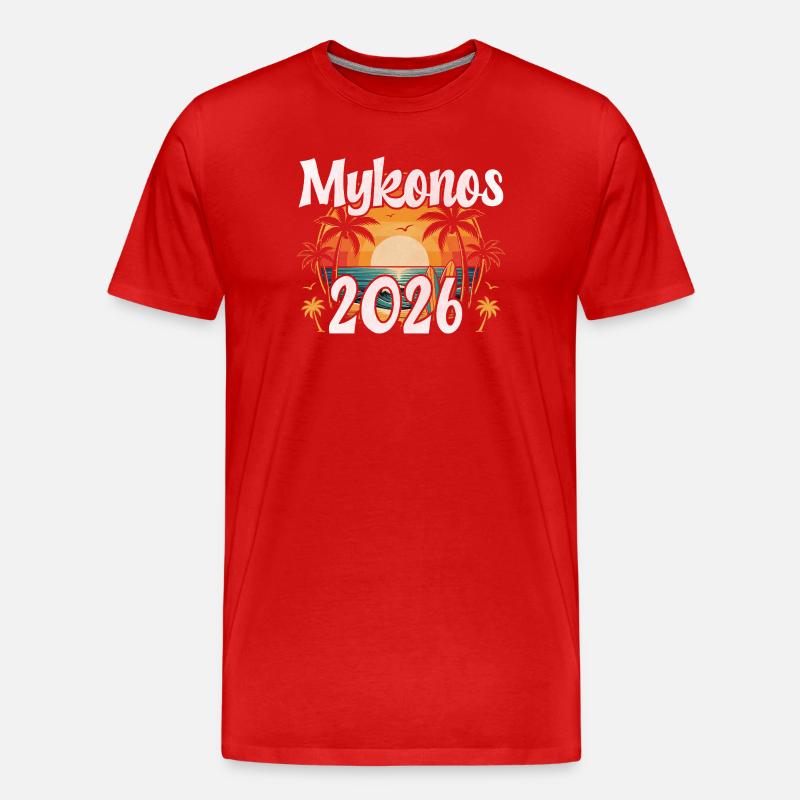 Mykonos 2026 - Männer Premium Bio T-Shirt - Rot
