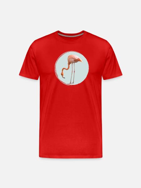Pastel flamingo in a circle - Men's Premium Organic T-Shirt - red