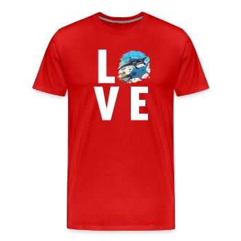 Raies Manta Raies - T-shirt bio Premium Homme - rouge - Devant - Damien (186cm)