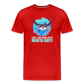 Raies Manta Raies - T-shirt bio Premium Homme - rouge - Devant - Damien (186cm)