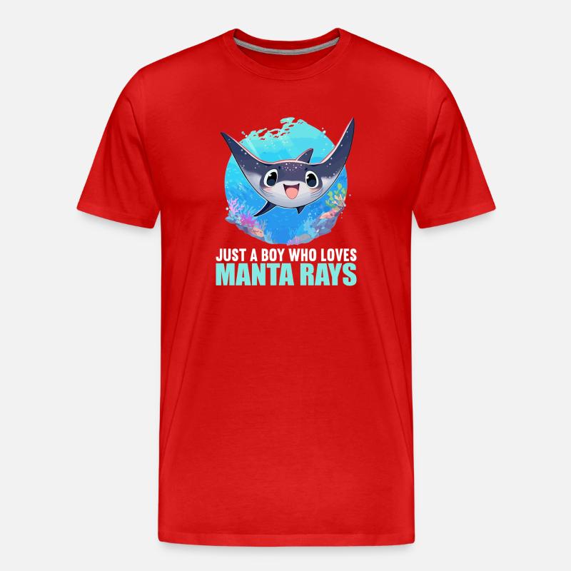 Rochen Mantarochen - Männer Premium Bio T-Shirt - Rot