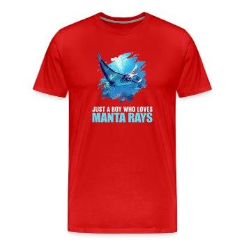 Raies Manta Raies - T-shirt bio Premium Homme - rouge - Devant - Damien (186cm)