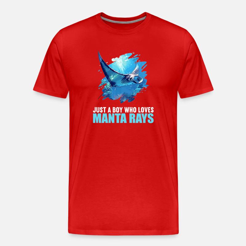 Rochen Mantarochen - Männer Premium Bio T-Shirt - Rot