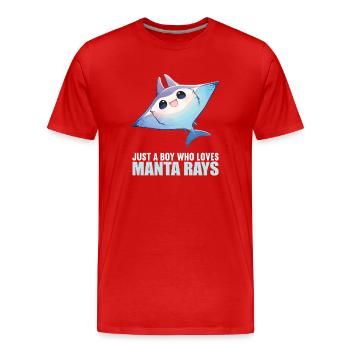 Raies Manta Raies - T-shirt bio Premium Homme - rouge - Devant - Damien (186cm)