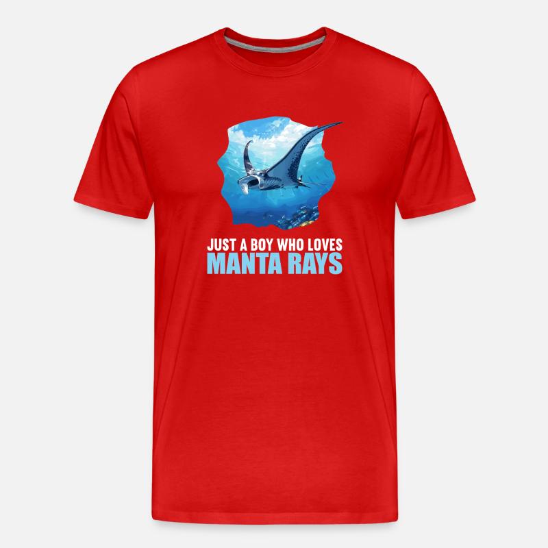 Rochen Mantarochen - Männer Premium Bio T-Shirt - Rot