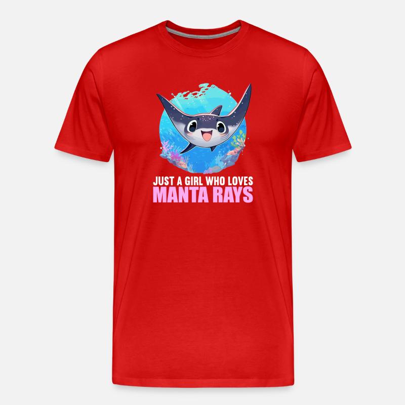 Rochen Mantarochen - Männer Premium Bio T-Shirt - Rot