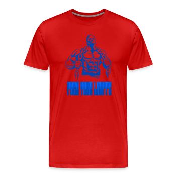 Push Your Limits - Bodybuilding and Determination  - Men's Premium Organic T-Shirt - red - Front - Damien (186cm)
