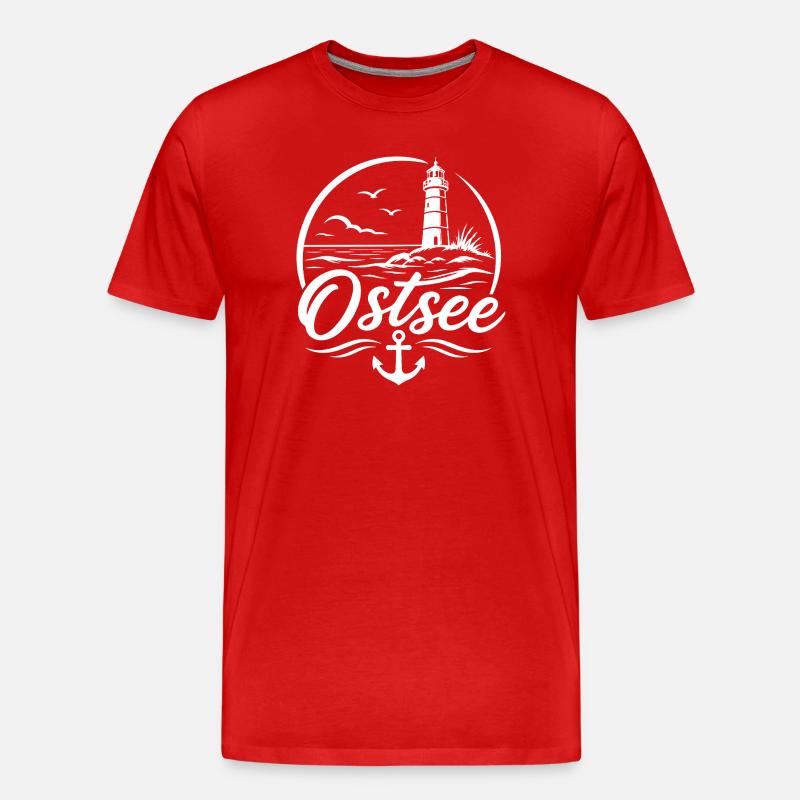 Ostsee - Männer Premium Bio T-Shirt - Rot