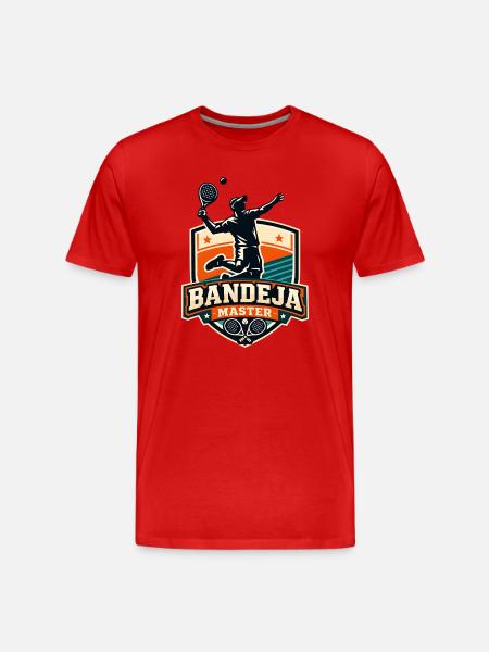Bandeja Meister Tennis Schild - Männer Premium Bio T-Shirt - Rot