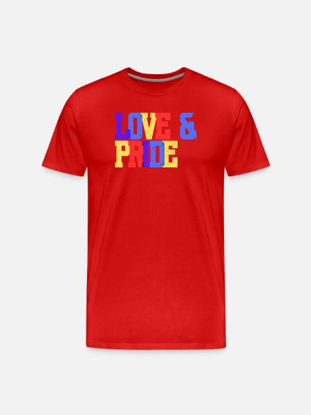 Love and Pride Rainbow - Men's Premium Organic T-Shirt - red