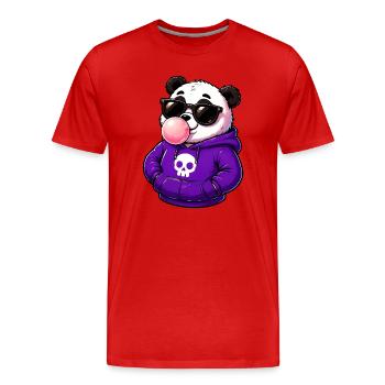 Cool_Panda_Bubblegum_Attitude - Männer Premium Bio T-Shirt - Rot - Vorne - Damien (186cm)