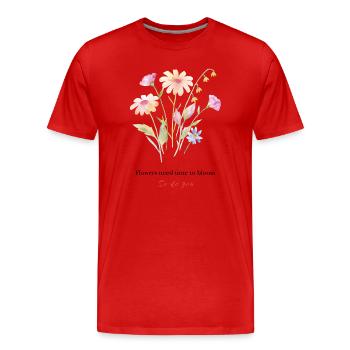 Aquarell Blumenstrauß - Männer Premium Bio T-Shirt - Rot - Vorne - Damien (186cm)
