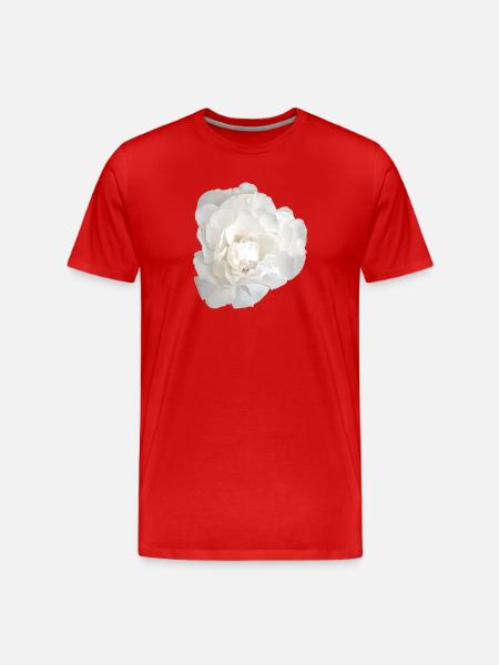 Elegant_White_Gardenia_Floral_Graphic - Men's Premium Organic T-Shirt - red