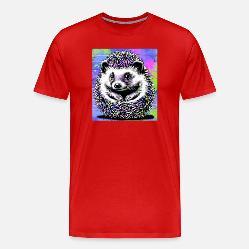 Igel - Männer Premium Bio T-Shirt - Rot