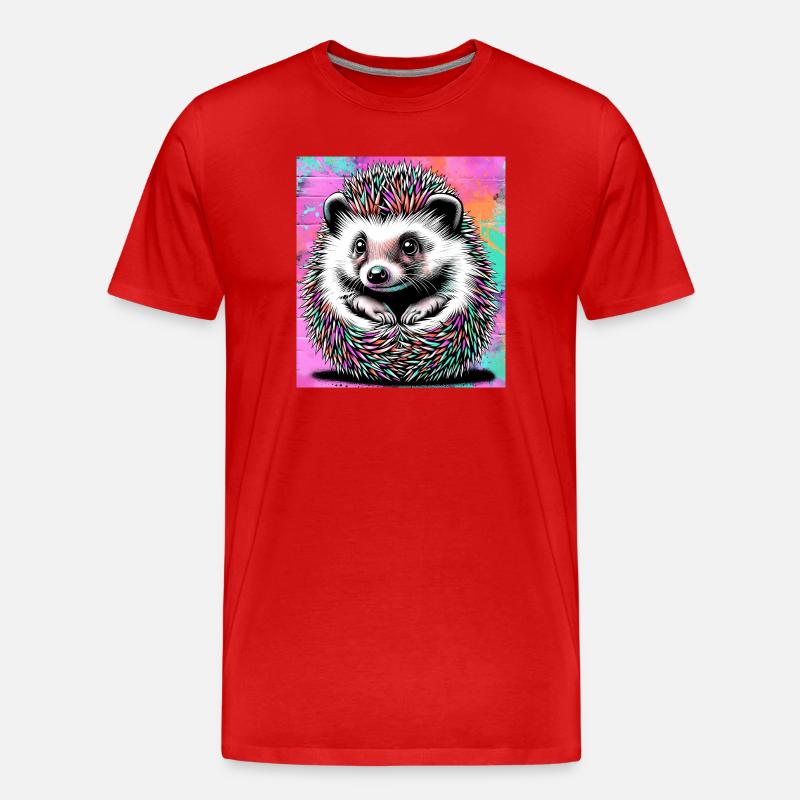 Igel - Männer Premium Bio T-Shirt - Rot
