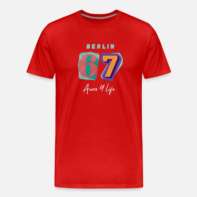 Berlin_67_Aura_4_Life - Männer Premium Bio T-Shirt - Rot