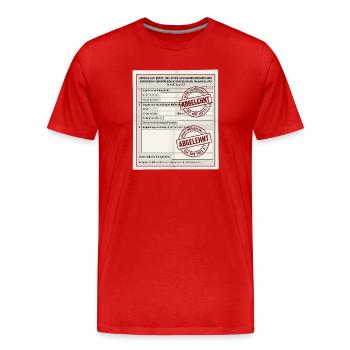 Antrag auf Kaffeepause - Männer Premium Bio T-Shirt - Rot - Vorne - Damien (186cm)