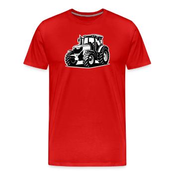 Tractor / Tractor / Tractor (2-color) - Men's Premium Organic T-Shirt - red - Front - Damien (186cm)