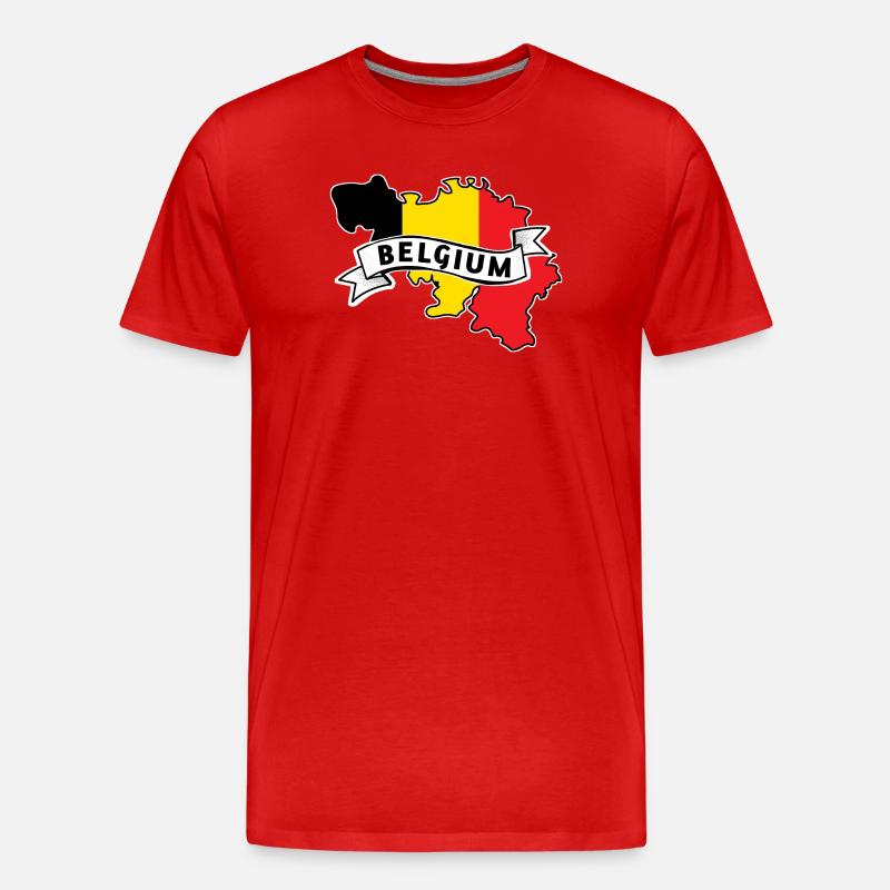 Belgien Flaggen Karten  - Männer Premium Bio T-Shirt - Rot
