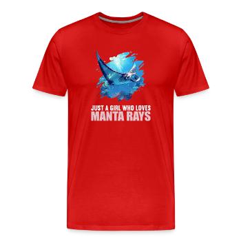 Raies Manta Raies - T-shirt bio Premium Homme - rouge - Devant - Damien (186cm)