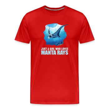 Raies Manta Raies - T-shirt bio Premium Homme - rouge - Devant - Damien (186cm)