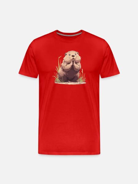 Marmots Groundhog - Men's Premium Organic T-Shirt - red