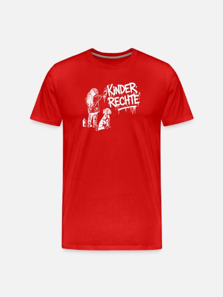 Kinderrechte weißes Graffiti - Männer Premium Bio T-Shirt - Rot
