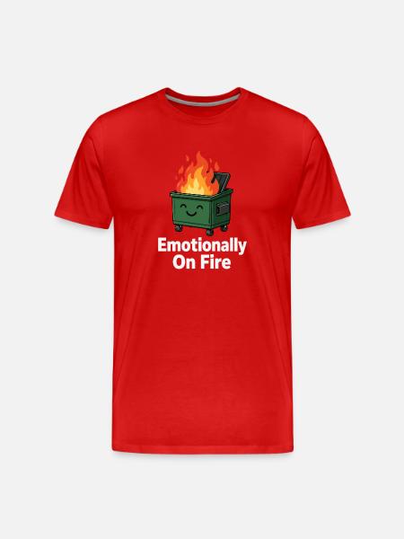 Émotionnel en feu Plus drôle - T-shirt bio Premium Homme - rouge