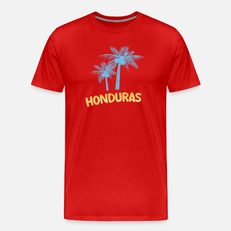 Honduras als Palmen - Männer Premium Bio T-Shirt - Rot